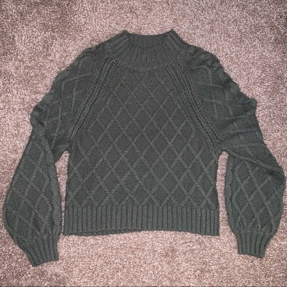 American Eagle Outfitters Sweaters - Olive green american eagle knit sweater